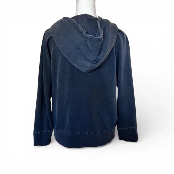 James Perse Navy Vintage French Terry Zip Hoodie 4 XL Minimalist Luxury - Picture 4 of 6
